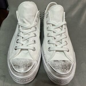 Converse Chuck 70 White Low-Top Sneakers with Silver Studs